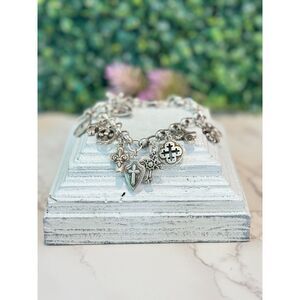 Vintage Retired Brighton "Sanctum Crosses" Charm Bracelet